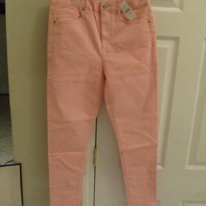 Loft The Skinny High Rise Regular fit women's pants size 28 pink salmon NWT